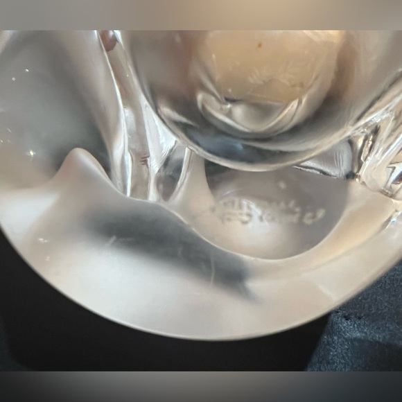 Lalique 🇫🇷Frosted Crystal 12258 Sylvie Doves Vase - Picture 8 of 11
